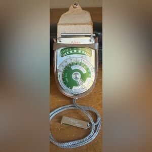 Vintage Alpex Pocket Handheld Photography Light Meter Japan w/ Leather Case
